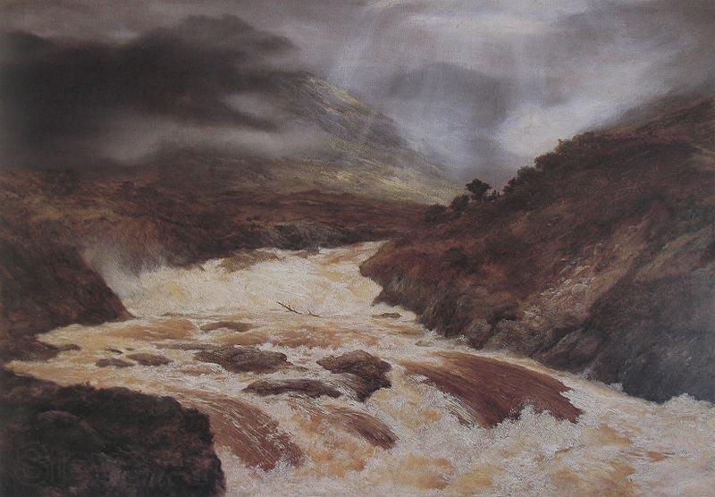 Peter Graham Spate in the Highlands Norge oil painting art